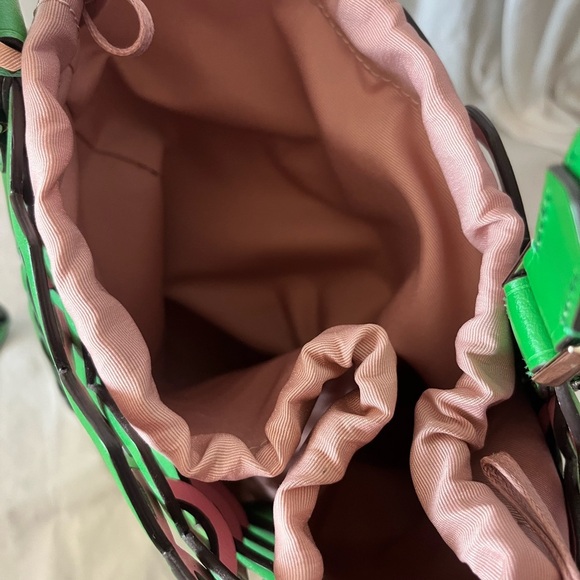 Kate Spade Dorie Bucket Bag Green  Italian Leather Novelty Small Sample Bag - Picture 7 of 9